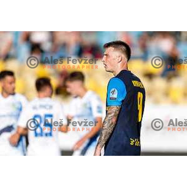 in action during Prva liga Telemach 2025/2026 football match between Celje and Domzale in Celje, Slovenia on August 31, 2025