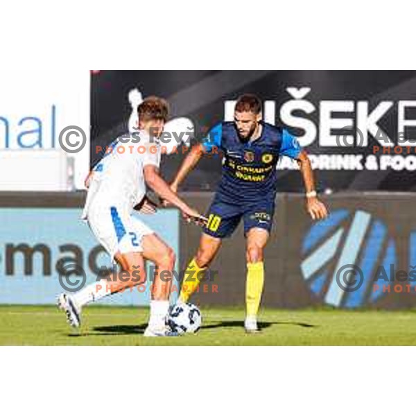 in action during Prva liga Telemach 2025/2026 football match between Celje and Domzale in Celje, Slovenia on August 31, 2025