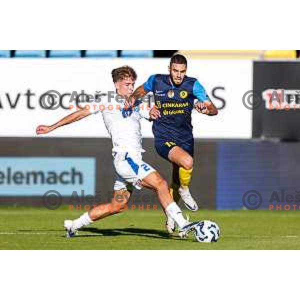 in action during Prva liga Telemach 2025/2026 football match between Celje and Domzale in Celje, Slovenia on August 31, 2025