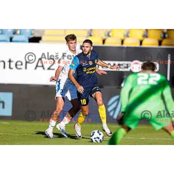 in action during Prva liga Telemach 2025/2026 football match between Celje and Domzale in Celje, Slovenia on August 31, 2025