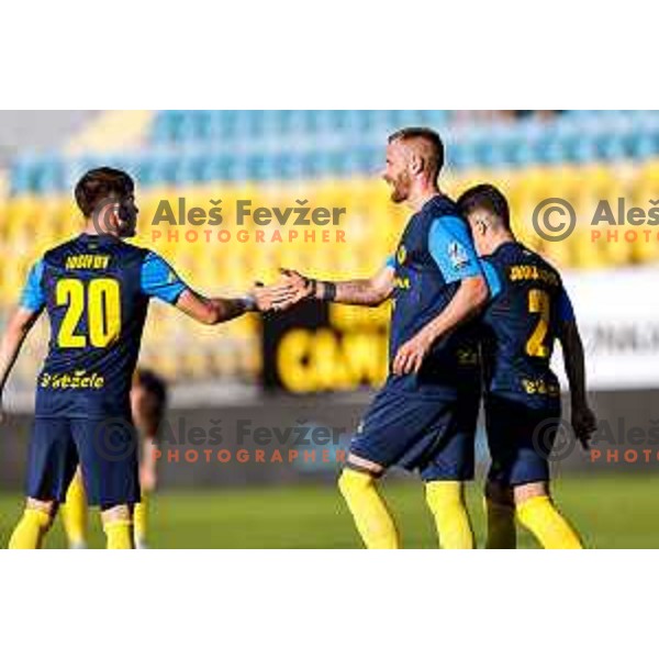 in action during Prva liga Telemach 2025/2026 football match between Celje and Domzale in Celje, Slovenia on August 31, 2025