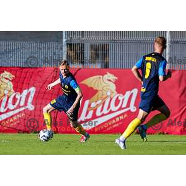 in action during Prva liga Telemach 2025/2026 football match between Celje and Domzale in Celje, Slovenia on August 31, 2025