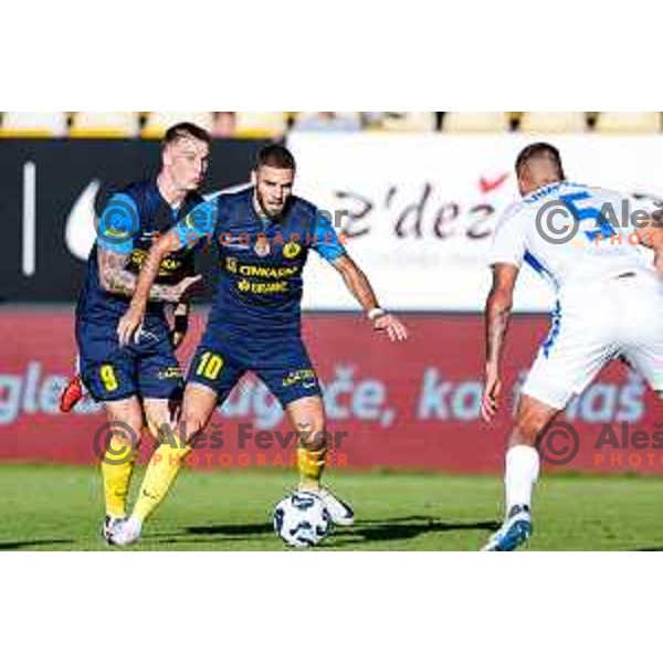 in action during Prva liga Telemach 2025/2026 football match between Celje and Domzale in Celje, Slovenia on August 31, 2025