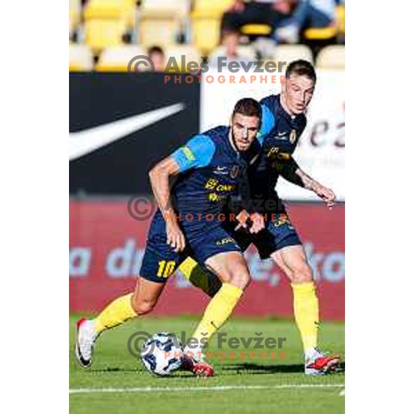 in action during Prva liga Telemach 2025/2026 football match between Celje and Domzale in Celje, Slovenia on August 31, 2025