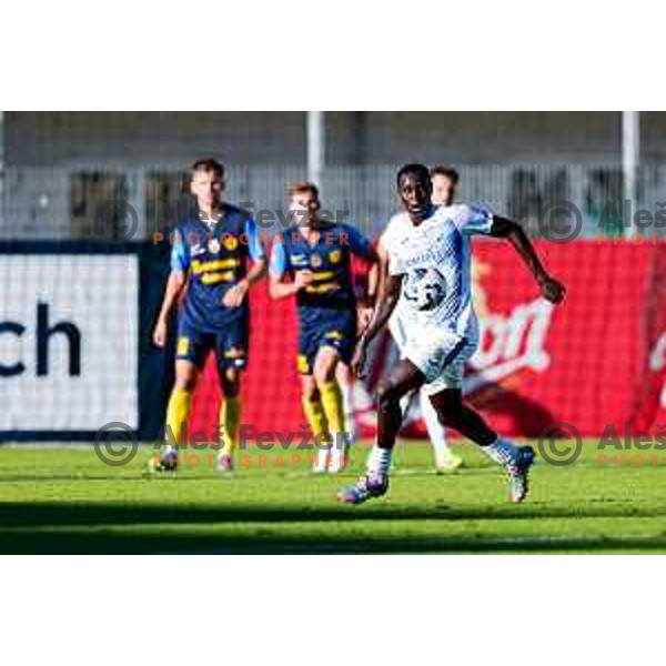 in action during Prva liga Telemach 2025/2026 football match between Celje and Domzale in Celje, Slovenia on August 31, 2025
