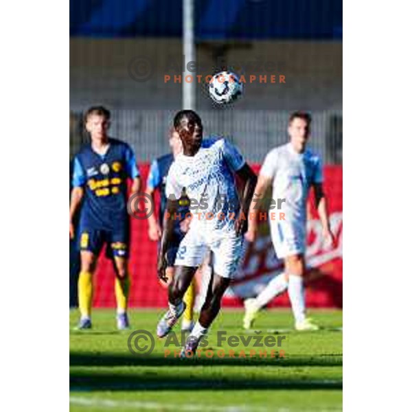 in action during Prva liga Telemach 2025/2026 football match between Celje and Domzale in Celje, Slovenia on August 31, 2025