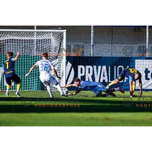 in action during Prva liga Telemach 2025/2026 football match between Celje and Domzale in Celje, Slovenia on August 31, 2025