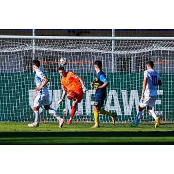 in action during Prva liga Telemach 2025/2026 football match between Celje and Domzale in Celje, Slovenia on August 31, 2025