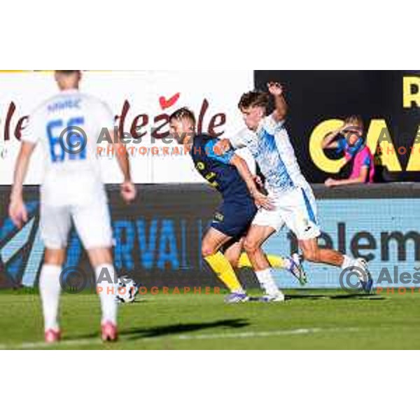 in action during Prva liga Telemach 2025/2026 football match between Celje and Domzale in Celje, Slovenia on August 31, 2025