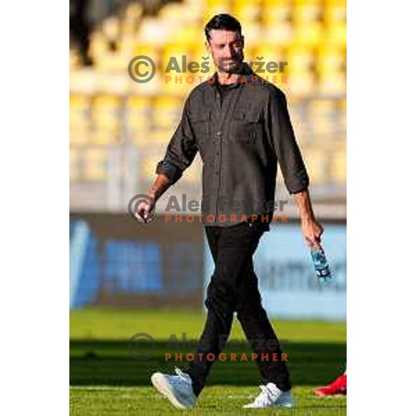 in action during Prva liga Telemach 2025/2026 football match between Celje and Domzale in Celje, Slovenia on August 31, 2025