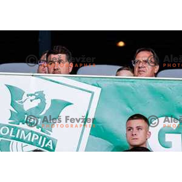Igor Barisic and Adam Delius during Prva liga Telemach 2025/2026 football match between Olimpija and Maribor in SRC Stozice, Ljubljana, Slovenia on August 31, 2025