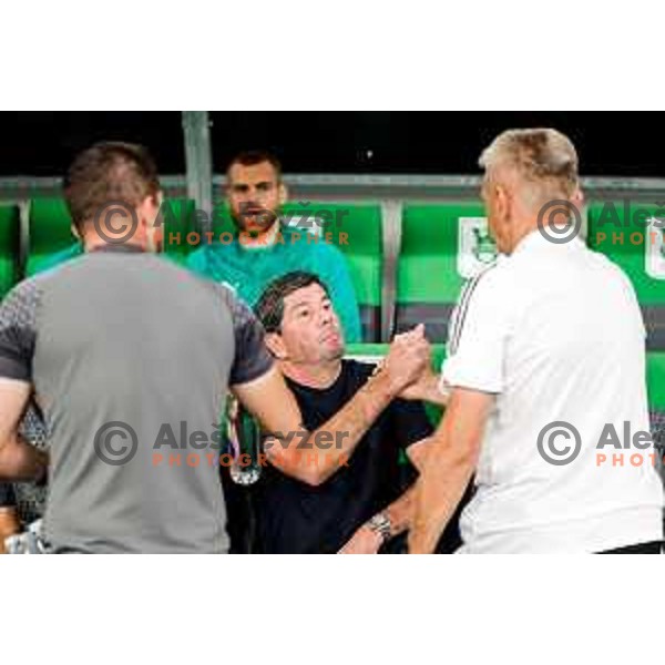 Erwin van de Looi and Radovan Karanovic during Prva liga Telemach 2025/2026 football match between Olimpija and Maribor in SRC Stozice, Ljubljana, Slovenia on August 31, 2025