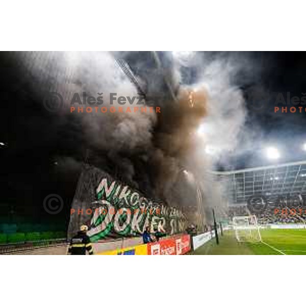 in action during Prva liga Telemach 2025/2026 football match between Olimpija and Maribor in SRC Stozice, Ljubljana, Slovenia on August 31, 2025