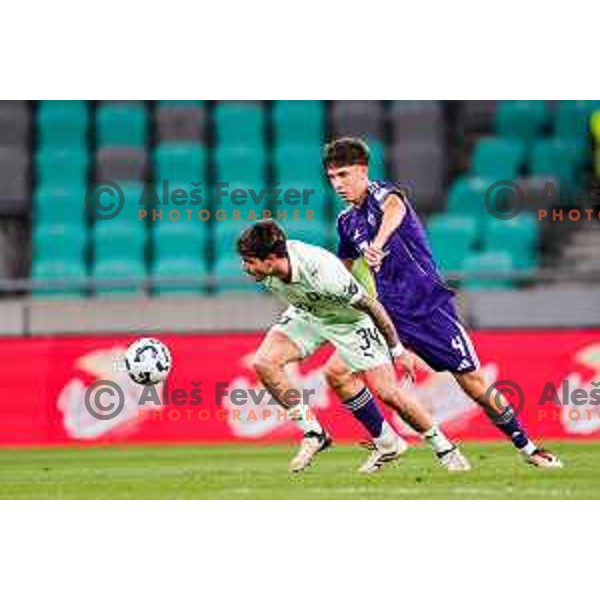 Agustin Doffo in action during Prva liga Telemach 2025/2026 football match between Olimpija and Maribor in SRC Stozice, Ljubljana, Slovenia on August 31, 2025