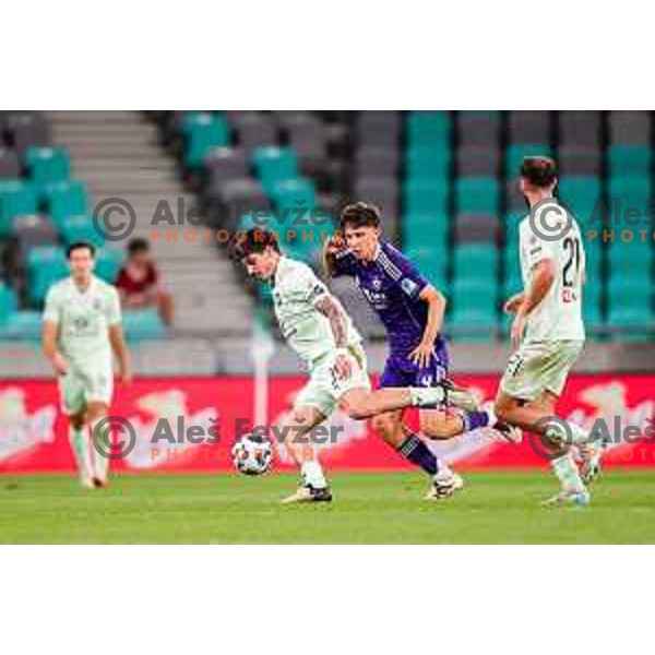 Agustin Doffo in action during Prva liga Telemach 2025/2026 football match between Olimpija and Maribor in SRC Stozice, Ljubljana, Slovenia on August 31, 2025