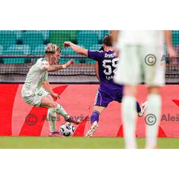 Jost Urbancic in action during Prva liga Telemach 2025/2026 football match between Olimpija and Maribor in SRC Stozice, Ljubljana, Slovenia on August 31, 2025