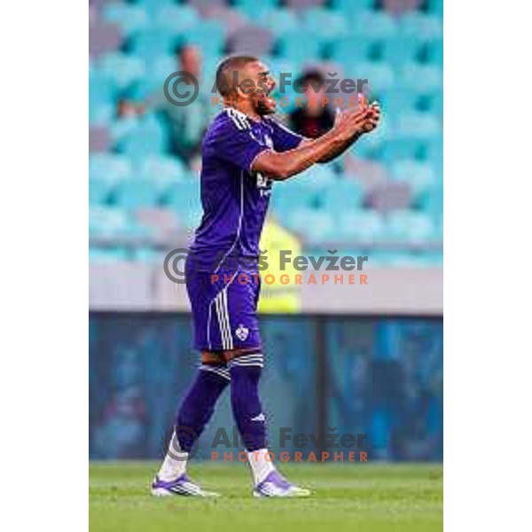 in action during Prva liga Telemach 2025/2026 football match between Olimpija and Maribor in SRC Stozice, Ljubljana, Slovenia on August 31, 2025