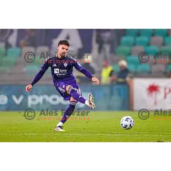 in action during Prva liga Telemach 2025/2026 football match between Olimpija and Maribor in SRC Stozice, Ljubljana, Slovenia on August 31, 2025