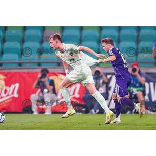 Dino Kojic in action during Prva liga Telemach 2025/2026 football match between Olimpija and Maribor in SRC Stozice, Ljubljana, Slovenia on August 31, 2025