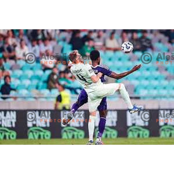 in action during Prva liga Telemach 2025/2026 football match between Olimpija and Maribor in SRC Stozice, Ljubljana, Slovenia on August 31, 2025