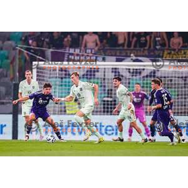 in action during Prva liga Telemach 2025/2026 football match between Olimpija and Maribor in SRC Stozice, Ljubljana, Slovenia on August 31, 2025