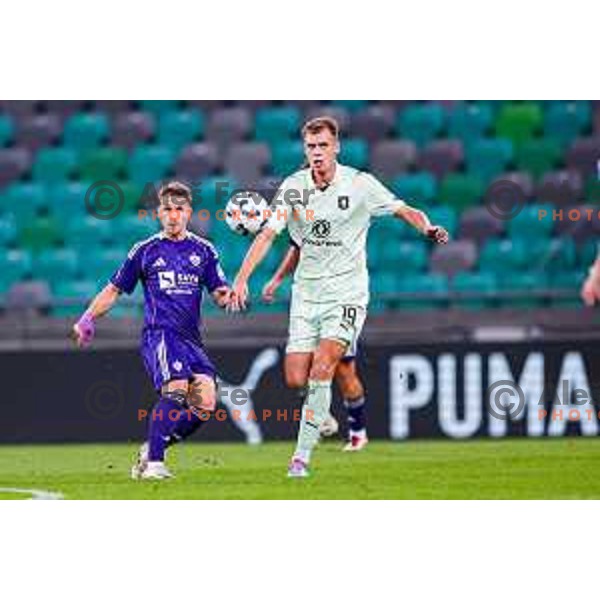 in action during Prva liga Telemach 2025/2026 football match between Olimpija and Maribor in SRC Stozice, Ljubljana, Slovenia on August 31, 2025