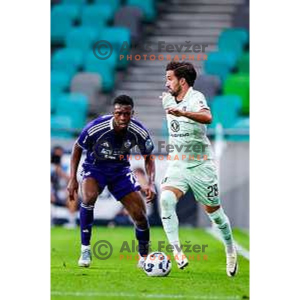 in action during Prva liga Telemach 2025/2026 football match between Olimpija and Maribor in SRC Stozice, Ljubljana, Slovenia on August 31, 2025