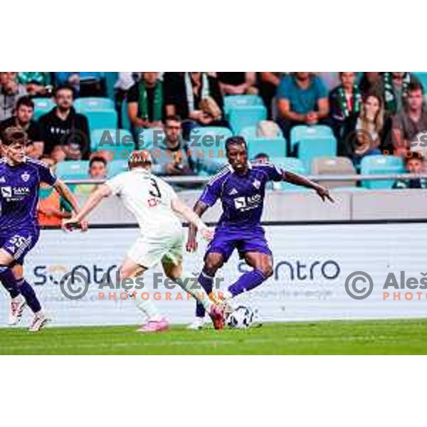 in action during Prva liga Telemach 2025/2026 football match between Olimpija and Maribor in SRC Stozice, Ljubljana, Slovenia on August 31, 2025