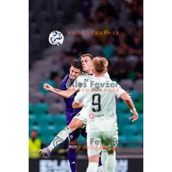 in action during Prva liga Telemach 2025/2026 football match between Olimpija and Maribor in SRC Stozice, Ljubljana, Slovenia on August 31, 2025