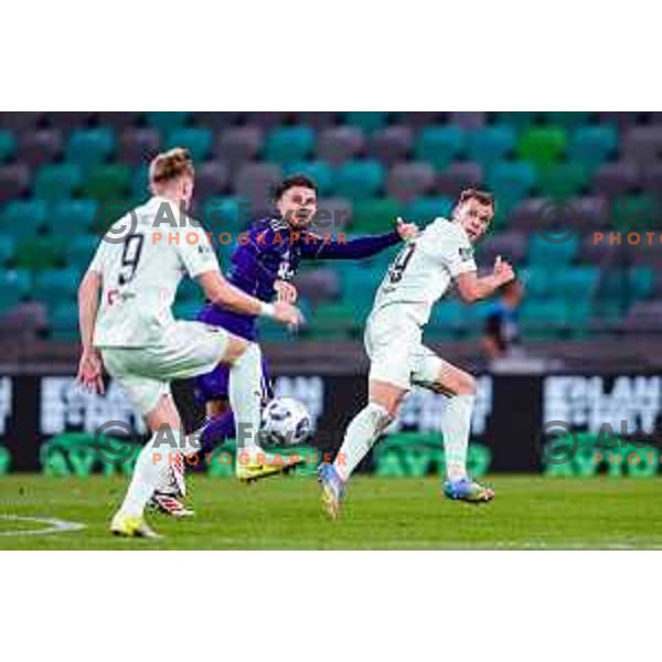 in action during Prva liga Telemach 2025/2026 football match between Olimpija and Maribor in SRC Stozice, Ljubljana, Slovenia on August 31, 2025