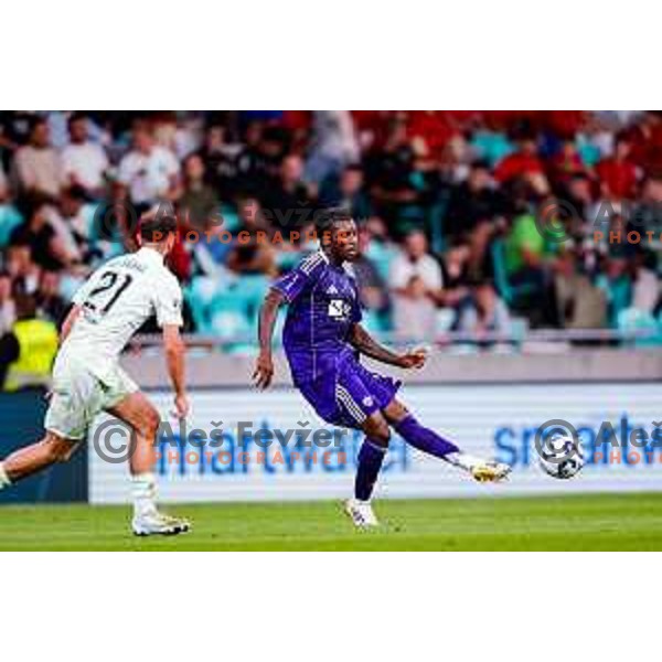 in action during Prva liga Telemach 2025/2026 football match between Olimpija and Maribor in SRC Stozice, Ljubljana, Slovenia on August 31, 2025