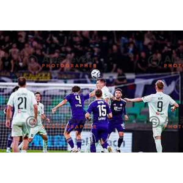 in action during Prva liga Telemach 2025/2026 football match between Olimpija and Maribor in SRC Stozice, Ljubljana, Slovenia on August 31, 2025