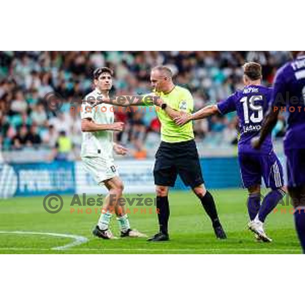 in action during Prva liga Telemach 2025/2026 football match between Olimpija and Maribor in SRC Stozice, Ljubljana, Slovenia on August 31, 2025