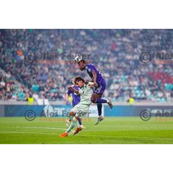 in action during Prva liga Telemach 2025/2026 football match between Olimpija and Maribor in SRC Stozice, Ljubljana, Slovenia on August 31, 2025
