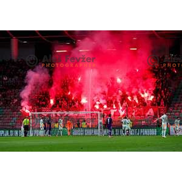 in action during Prva liga Telemach 2025/2026 football match between Olimpija and Maribor in SRC Stozice, Ljubljana, Slovenia on August 31, 2025