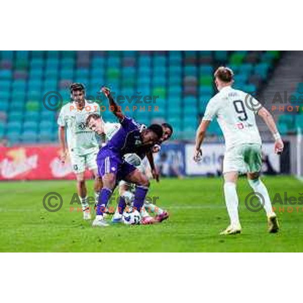 in action during Prva liga Telemach 2025/2026 football match between Olimpija and Maribor in SRC Stozice, Ljubljana, Slovenia on August 31, 2025