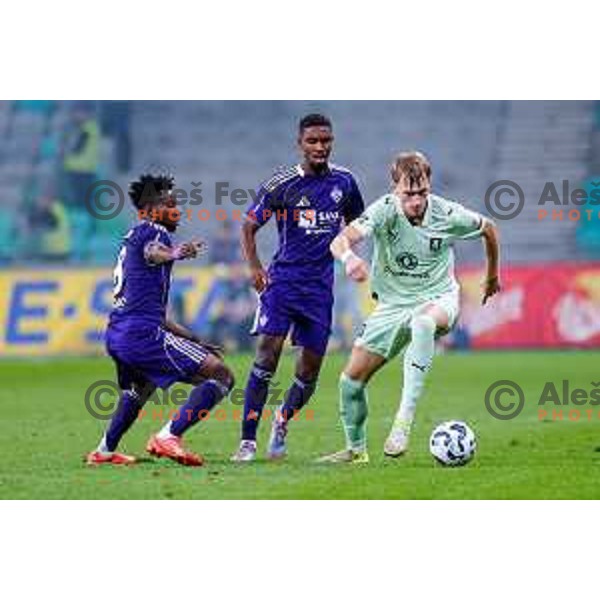 Dino Kojic in action during Prva liga Telemach 2025/2026 football match between Olimpija and Maribor in SRC Stozice, Ljubljana, Slovenia on August 31, 2025