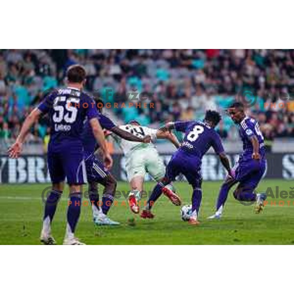 in action during Prva liga Telemach 2025/2026 football match between Olimpija and Maribor in SRC Stozice, Ljubljana, Slovenia on August 31, 2025