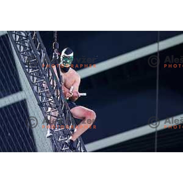 in action during Prva liga Telemach 2025/2026 football match between Olimpija and Maribor in SRC Stozice, Ljubljana, Slovenia on August 31, 2025