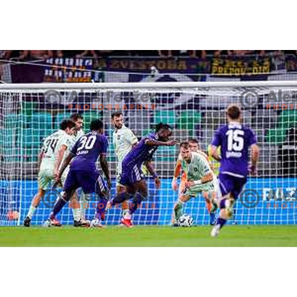 in action during Prva liga Telemach 2025/2026 football match between Olimpija and Maribor in SRC Stozice, Ljubljana, Slovenia on August 31, 2025