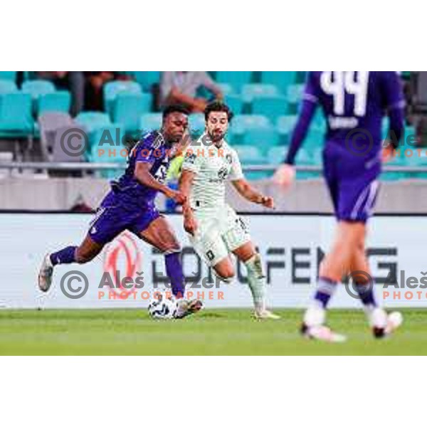 in action during Prva liga Telemach 2025/2026 football match between Olimpija and Maribor in SRC Stozice, Ljubljana, Slovenia on August 31, 2025