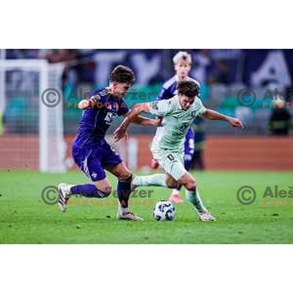 in action during Prva liga Telemach 2025/2026 football match between Olimpija and Maribor in SRC Stozice, Ljubljana, Slovenia on August 31, 2025