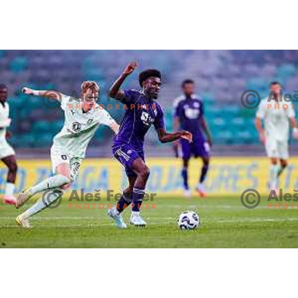 in action during Prva liga Telemach 2025/2026 football match between Olimpija and Maribor in SRC Stozice, Ljubljana, Slovenia on August 31, 2025