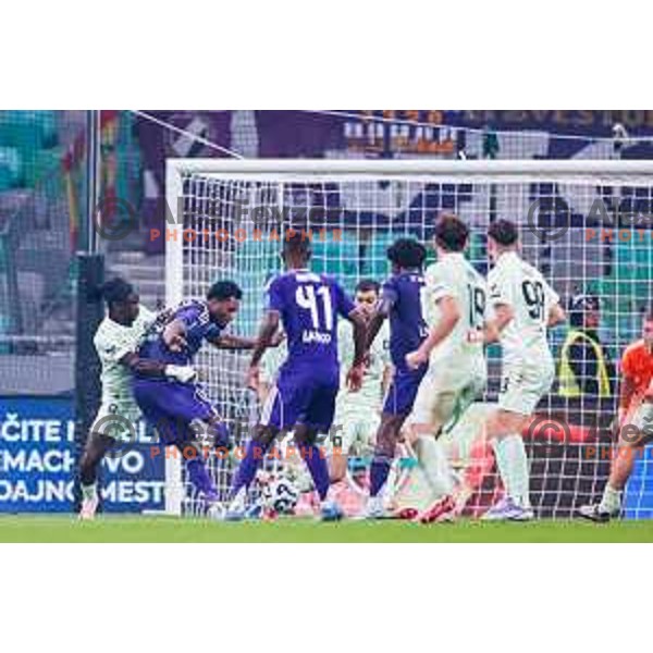 in action during Prva liga Telemach 2025/2026 football match between Olimpija and Maribor in SRC Stozice, Ljubljana, Slovenia on August 31, 2025