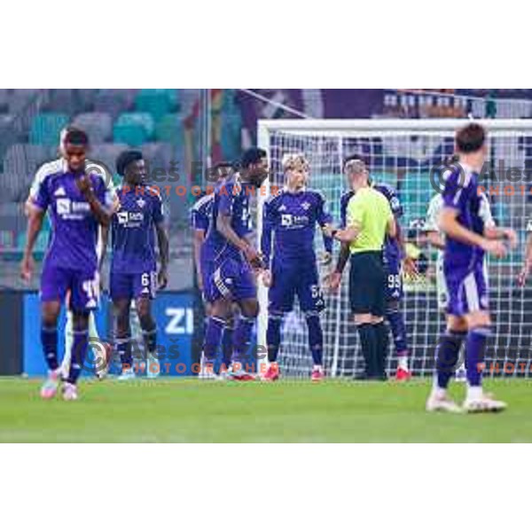 in action during Prva liga Telemach 2025/2026 football match between Olimpija and Maribor in SRC Stozice, Ljubljana, Slovenia on August 31, 2025