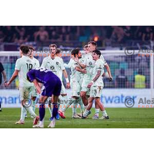 in action during Prva liga Telemach 2025/2026 football match between Olimpija and Maribor in SRC Stozice, Ljubljana, Slovenia on August 31, 2025