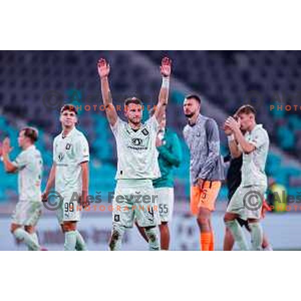 in action during Prva liga Telemach 2025/2026 football match between Olimpija and Maribor in SRC Stozice, Ljubljana, Slovenia on August 31, 2025