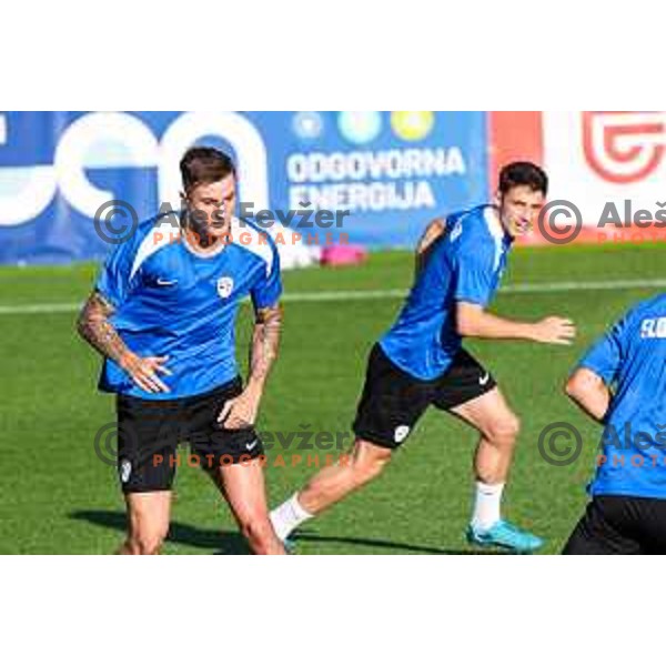 Benjamin Sesko of Slovenia National team during practice session, Brdo pri Kranju, Slovenia on September 1, 2025