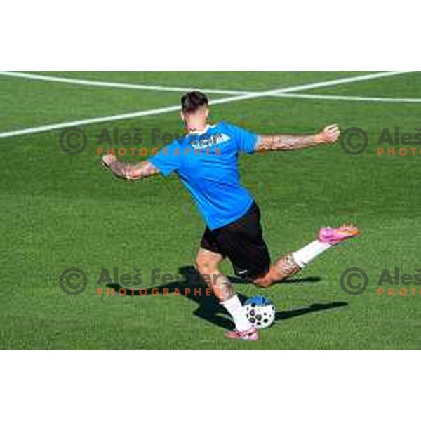 Benjamin Sesko of Slovenia National team during practice session, Brdo pri Kranju, Slovenia on September 1, 2025