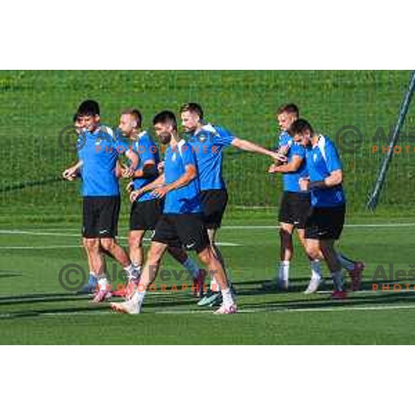 Svit Seslar, Sandi Lovric, Adrian Zeljkovic and Timi Max Elsnik of Slovenia National team during practice session, Brdo pri Kranju, Slovenia on September 1, 2025